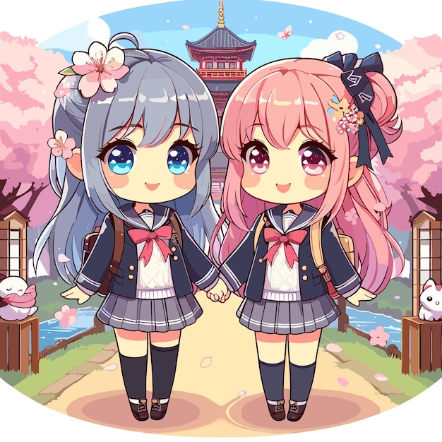 4 Chibi art Cute character Anime style Kawaii drawing