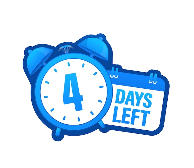 4 day to go in modern style Special offer badge Web design Sale tag Vector illustration