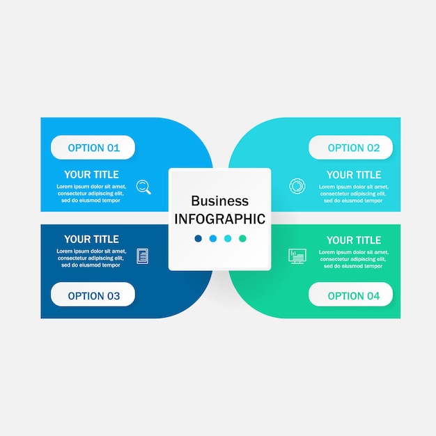 4 option infographic template design.