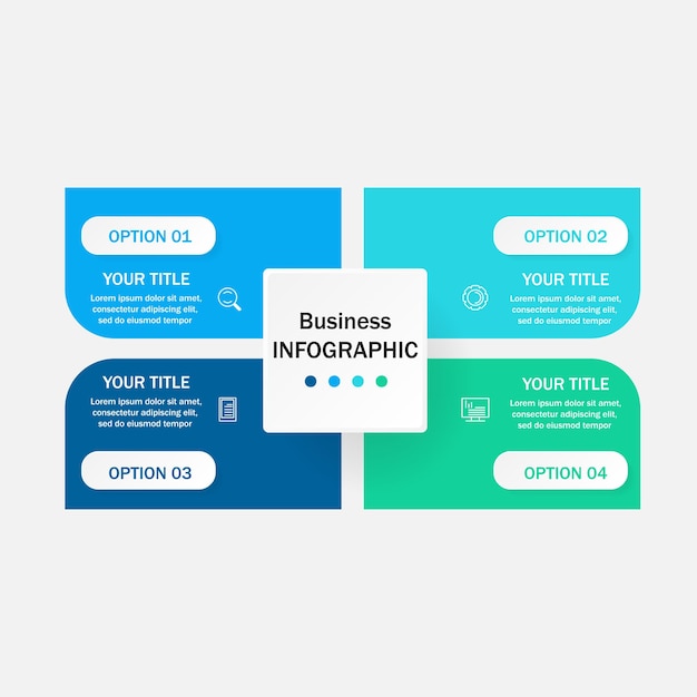 4 option infographic template design.