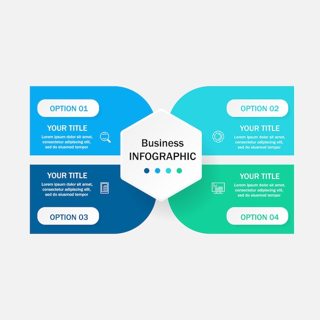 4 option infographic template design.