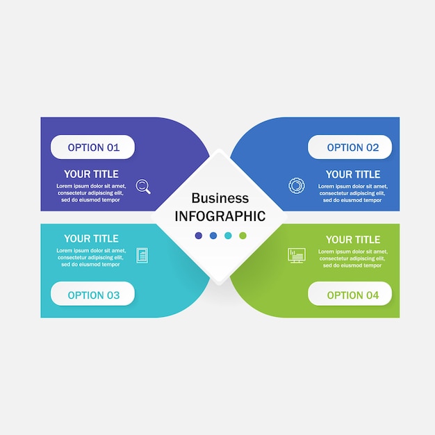 4 option infographic template design.