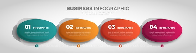 4 Step modern business concept infographic template