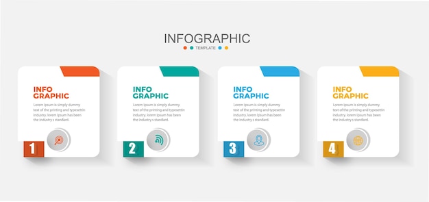 4 steps business infographic template