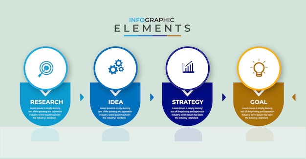 4 steps infographic design