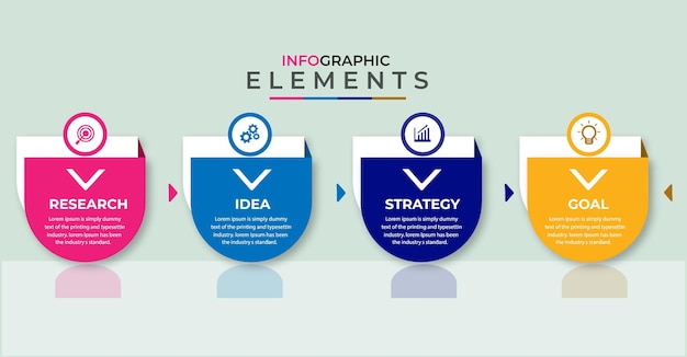 4 steps infographic design