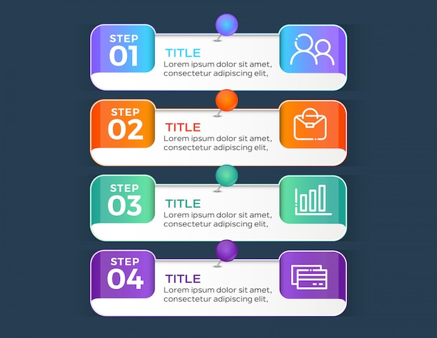 4 steps infographic template