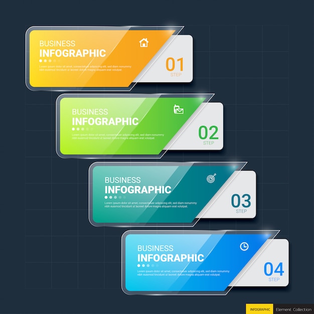 4 steps Infographics template