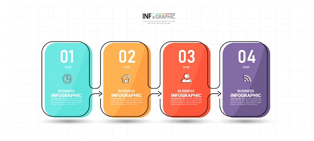 4 steps timeline Infographics design