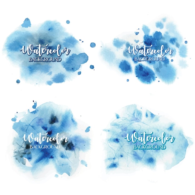 4 Watercolor splatter paintings title background.