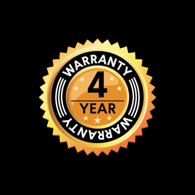 4 year vector warranty icon badge packaging sticker