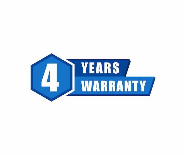 4 year warranty vector icon label stamp