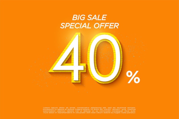 40 percent off on an orange background.