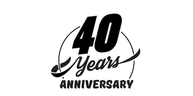 40 years anniversary emblem. anniversary badge or label. 40th celebration and congratulation design element.