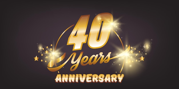 40 years anniversary emblem. anniversary badge or label. 40th celebration and congratulation design element.