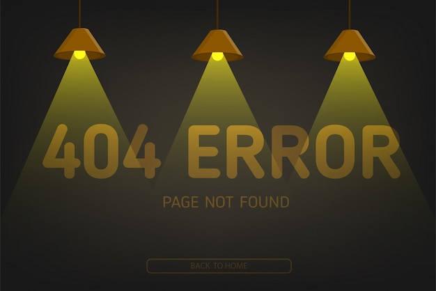 404  error not found page with lighting 