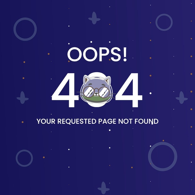 404 Error page not found with a file in flat design.