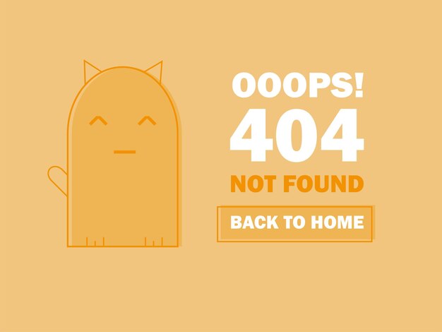 404 error page with cute cat sleeping and message Oops Page Not Found. Search problem alert template for website design concept, line flat vector illustration