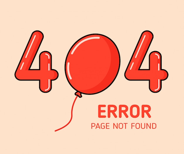 404  error with balloon error design template for website