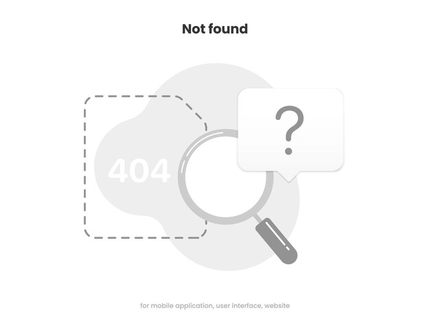 Vector 404 page not found error banner. system error, broken page. disconnected.