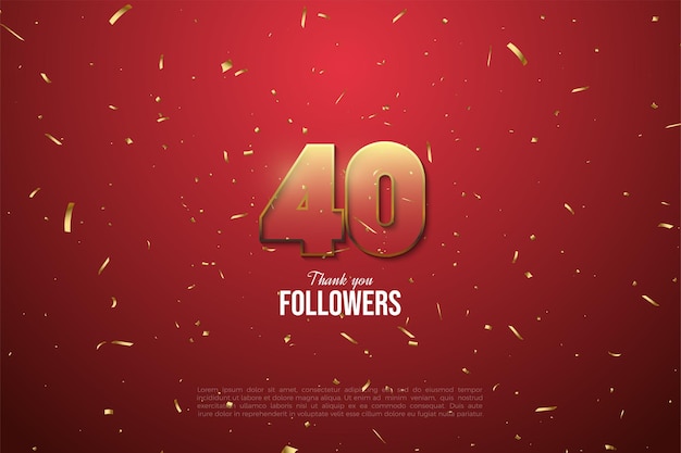 40k followers with transparent numbers and gold ribbon sprinkles