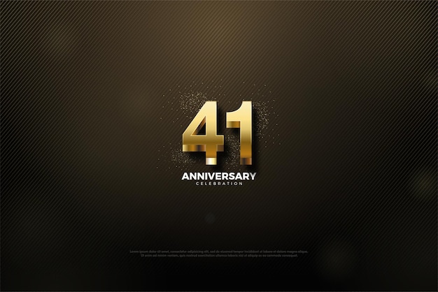 41st anniversary with gold numbers and dots