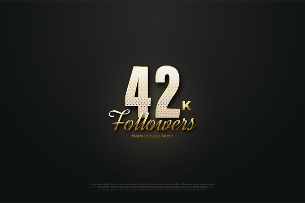 42k followers with beautiful golden light effect.