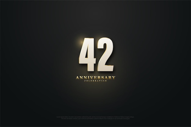 42nd Anniversary with shining numbers and gold dots illustration