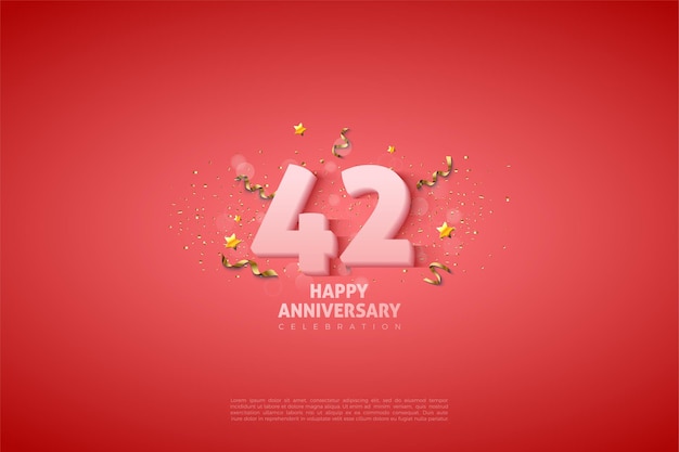 42nd Anniversary with soft white numbers illustration