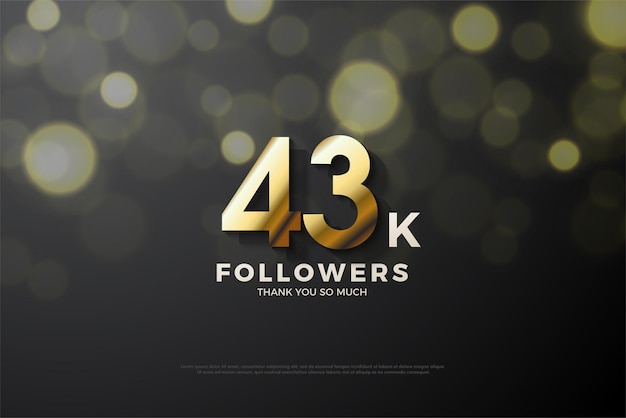 43k followers with gold 2d numbers.