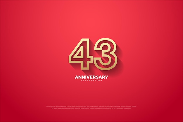 43rd anniversary with brown edged numbers