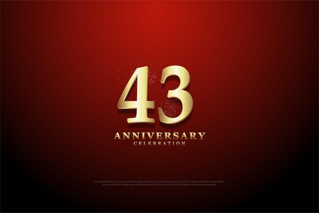 43rd Anniversary with numbers illustration on sketch background