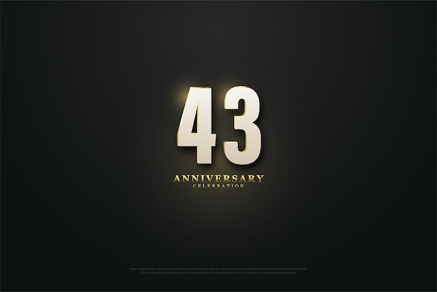 43rd Anniversary with shining numbers and gold dots illustration