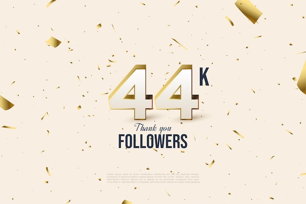 44k followers with realistic 3d numbers.