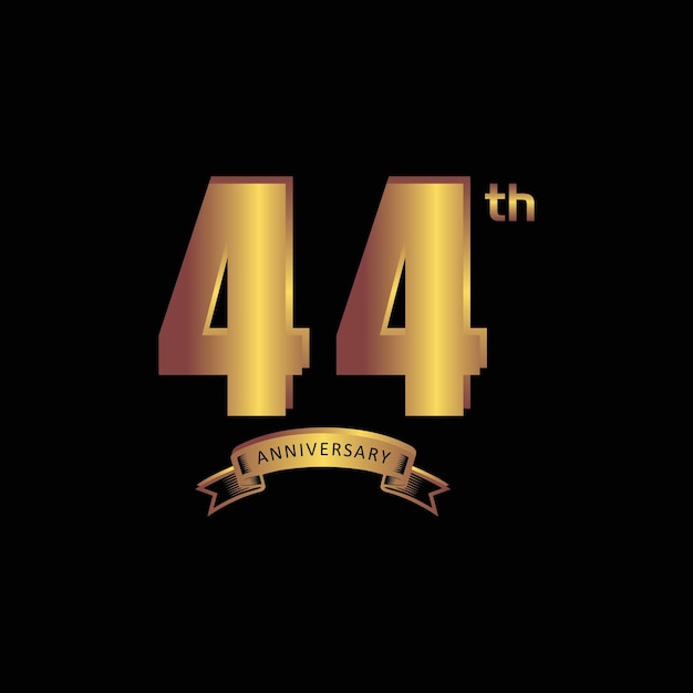 44st anniversary Vector gold edition on black background