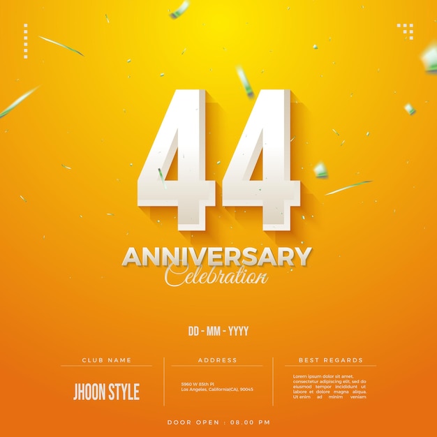 44th anniversary with vivid figure shadows