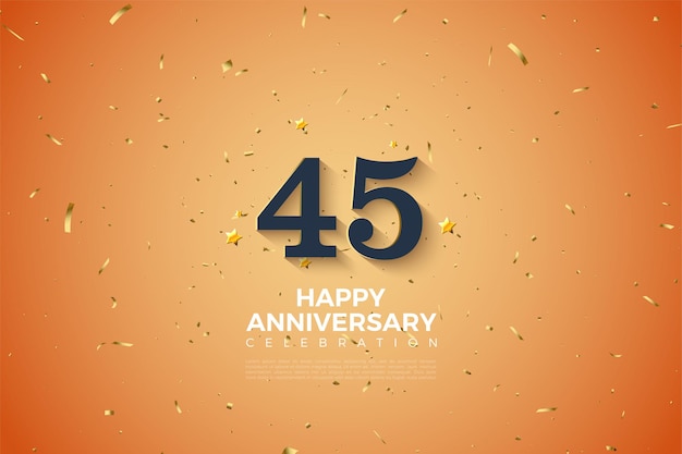 45th Anniversary with soft shaded numbers