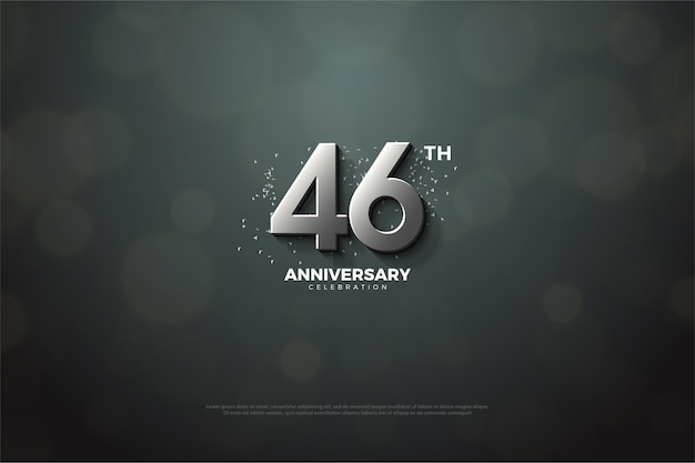 46th Anniversary Celebration background with silver numbers