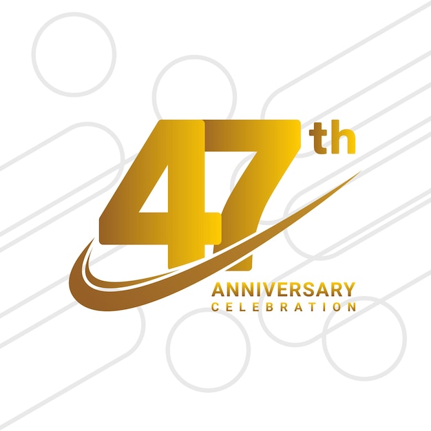 Vector 47th anniversary celebration golden anniversary celebration logo type isolated on white background vector illustration