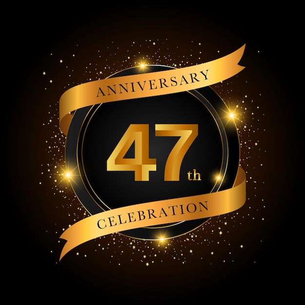 47th anniversary celebration Golden anniversary celebration template design Vector illustrations