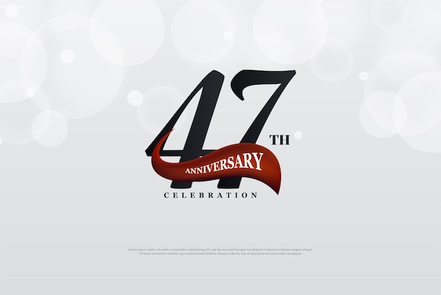 47th anniversary greeting card with classic flat numbers.