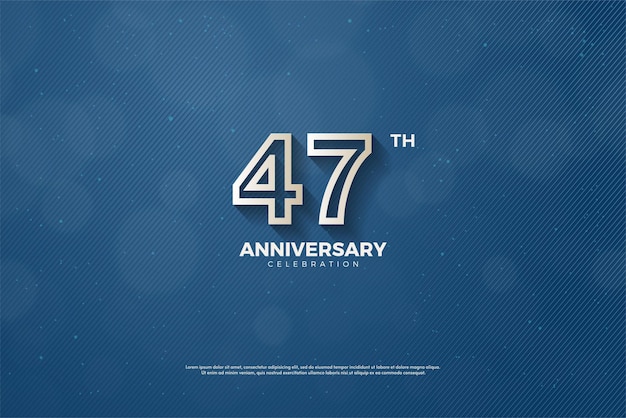 47th anniversary poster with blue striped texture background.