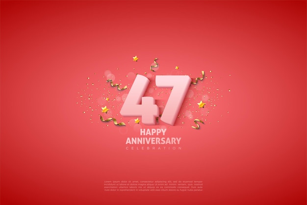 47th Anniversary with soft white numbers illustration