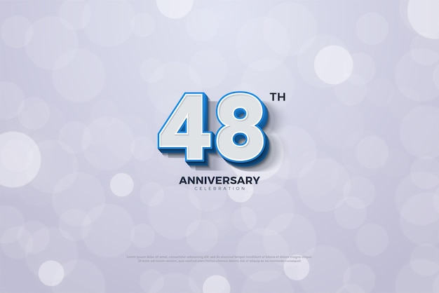 48th anniversary with 3d blue numbers.