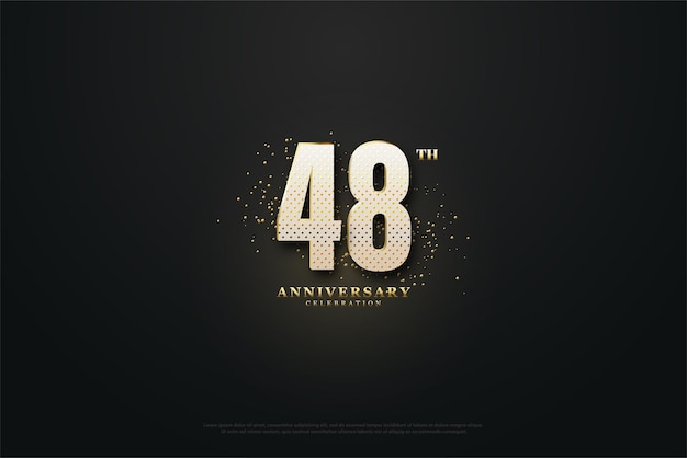 48th anniversary with golden glow effect.