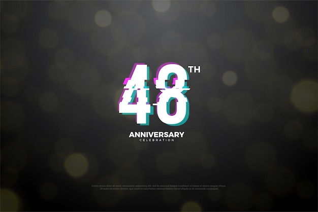 48th anniversary with modern digital numbers.