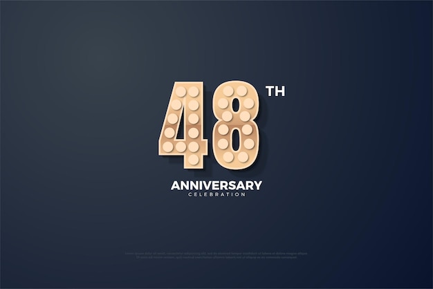 48th anniversary with rounded round number texture.