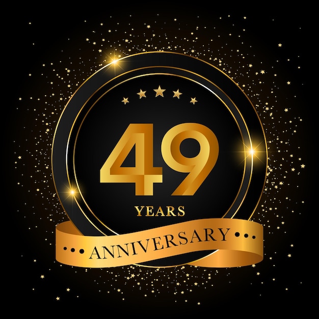 49 Years Anniversary Golden anniversary celebration template design Vector illustrations