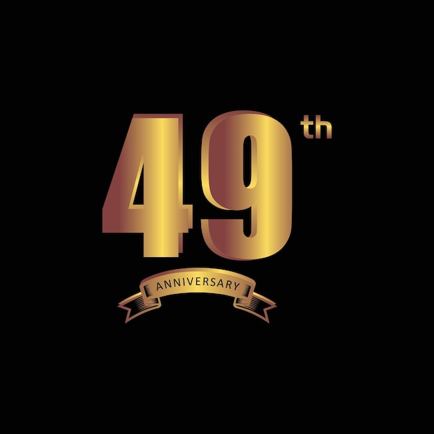 49st anniversary Vector gold edition on black background