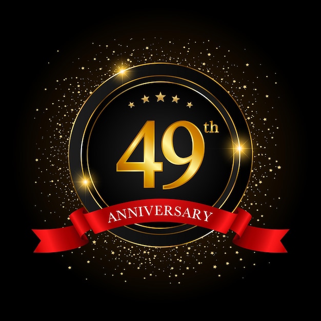 49th Anniversary Golden anniversary celebration template design Vector illustrations